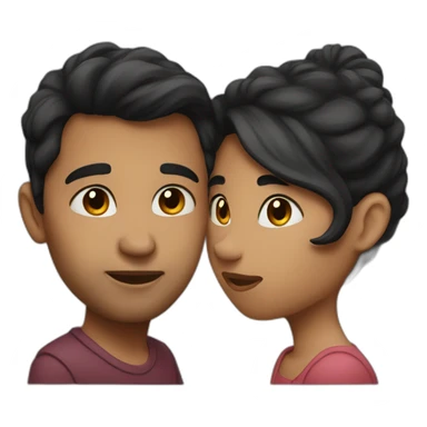 Kissing couple dark hair sticker
