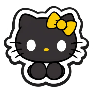black hello kitty  sticker