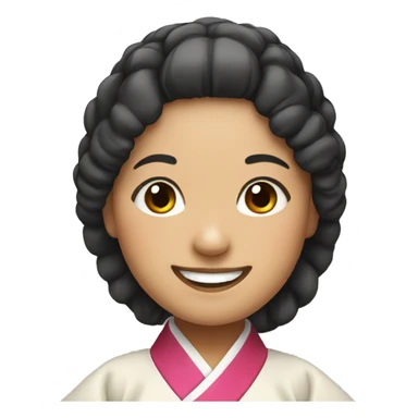 woman smiling with hanbok sticker