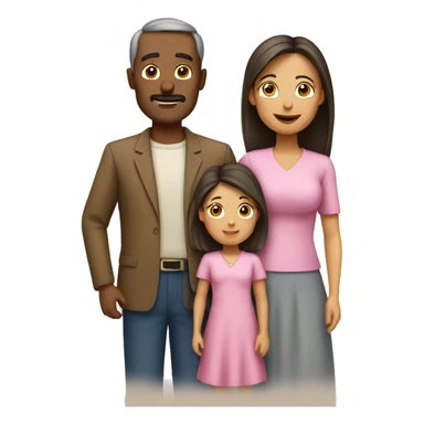 Padre y madre con dos hijas sticker