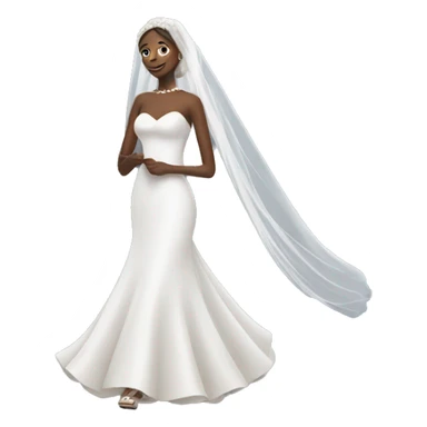 BRIDE WALKING ON HIS BACK WITH REALLY LONG VEIL sticker