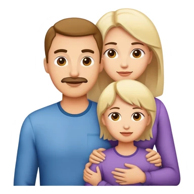 Family with mom dad son daughter sticker