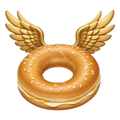 Havaya uçan kanatlı simit sticker