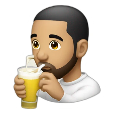 Drake drinking a secret white sauce sticker