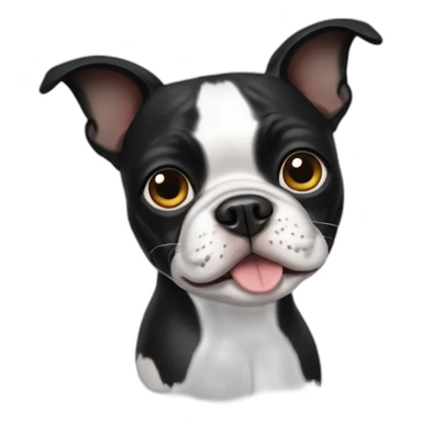 robot boston terrier sticker