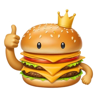 Thumbs up with the cheeseburger on it sticker