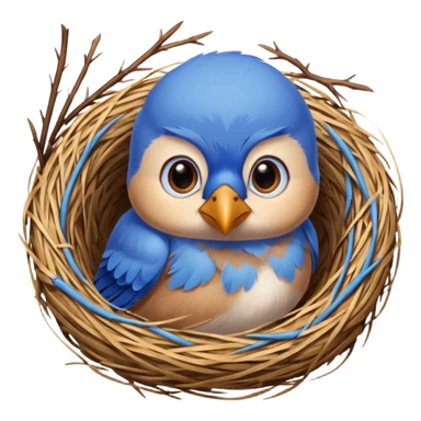 a small teacher bluebird in a nest sticker