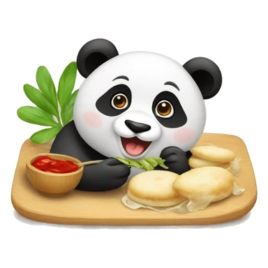 Panda eating Polish Peirogi  sticker
