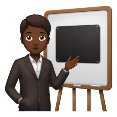 person silhouette standing next to a project board sticker