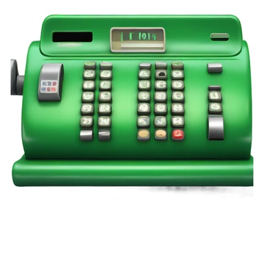 Green retro cash register  sticker
