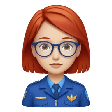 scout girl with blue scout uniform, red haired and glassess sticker