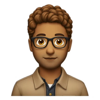 Smart and Brown Abhishek with glasses sticker