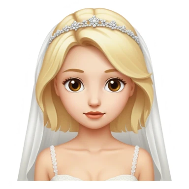Blonde girl in white wedding dress sticker