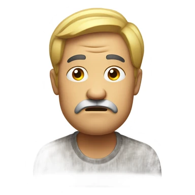 Shrugging man with frowning face sticker