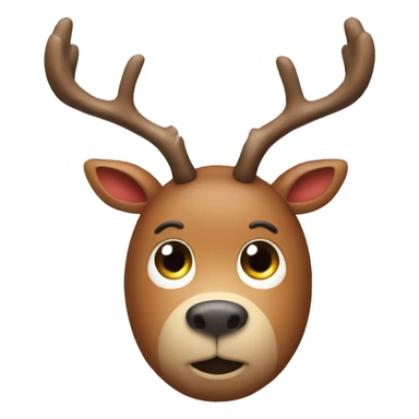 Car with a face and reindeer antlers  sticker