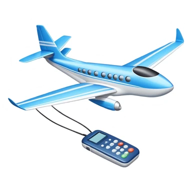 An icon featuring a remote-controlled model airplane soaring through the sky, with a detailed transmitter in the foreground. The sky is clear with motion lines showing flight. Transparent background emphasizes the precision, creativity, and joy of aeromodelling as a sport. sticker