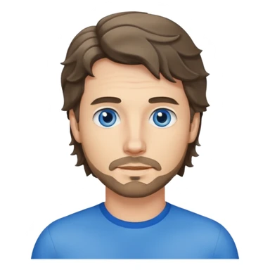 white man, wavy hair mid length, blue eyes, stubble sticker