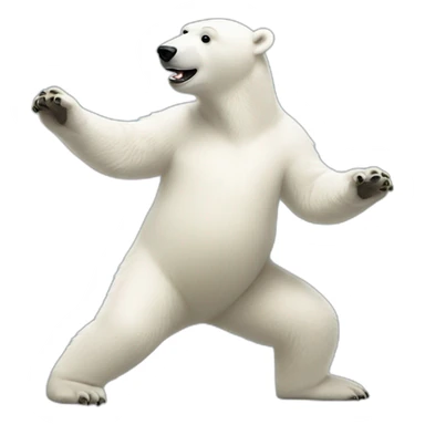 a polar bear dancing flamenco sticker