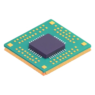 computer chip with sparkles, representing AI technology sticker