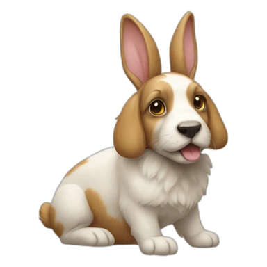 Lapin sur chien sticker
