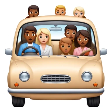 Car with 4 people inside sticker