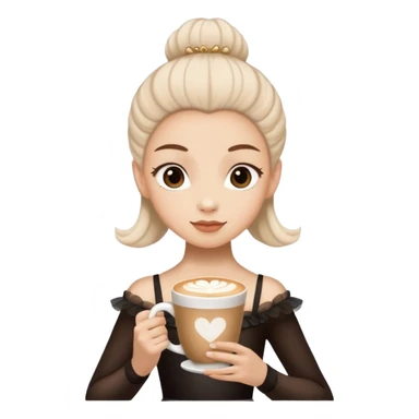 Bailarina de ballet con cabeza de un café capuchino sticker