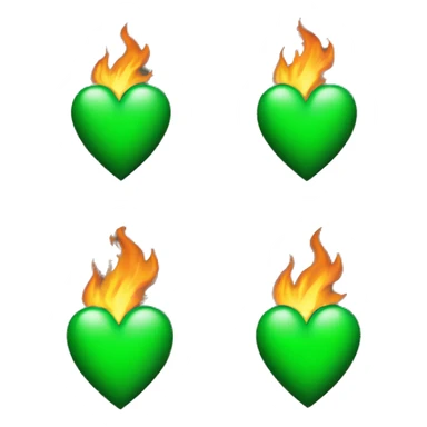 Black heart green heart with flame sticker