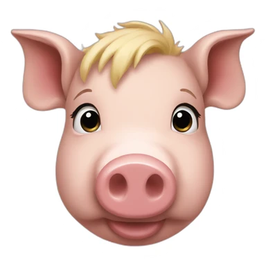 pig with blond hair sticker