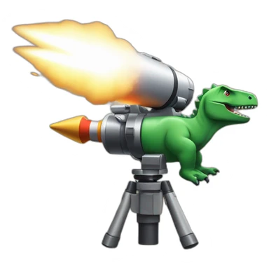 dinosaur shooting a rocket launcher sticker