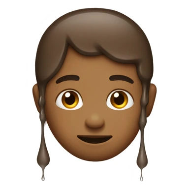 the human rain brown in color with its ends melting sticker