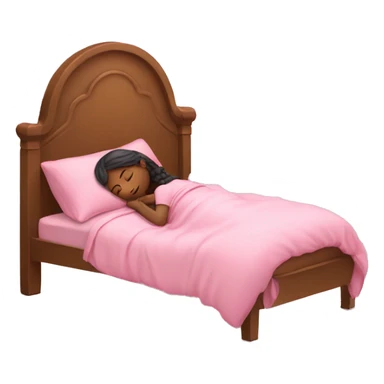 Girl sleeping in pink bed sticker