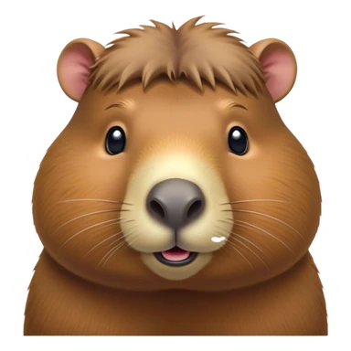 Cinematic Cute Capybara Portrait Emoji, Head tilted playfully and inquisitively, with a delightfully fluffy, rounded form accented by soft, inviting fur and round, sparkling eyes full of charm, Simplified yet irresistibly adorable features, highly detailed, glowing with a warm, friendly glow, high shine, affectionate and lively, stylized with a touch of whimsical cuteness, soft glowing outline, capturing the essence of a mischievous yet loving capybara that feels like it could tumble out of the screen into your arms! sticker