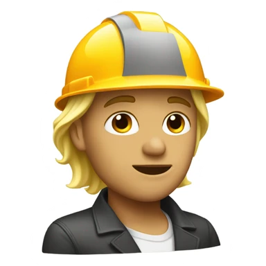 The blond poet in the construction helmet sticker