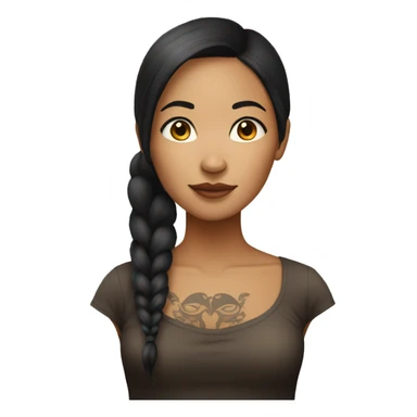 Half Indonesian half Dutch woman with long dark and tattoos  sticker