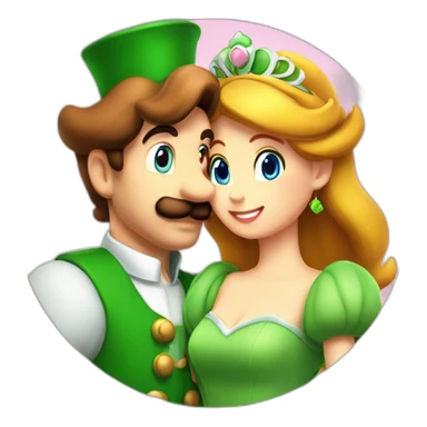 luigi and princess daisy in love  sticker