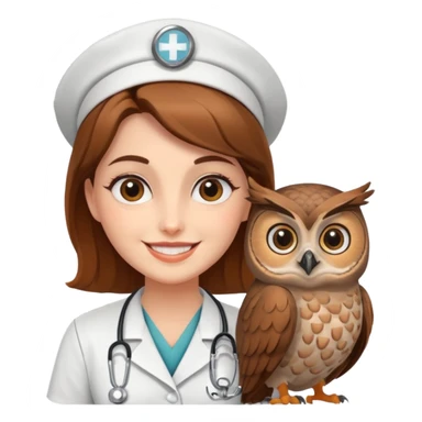 Krankenschwester mit Uhu sticker