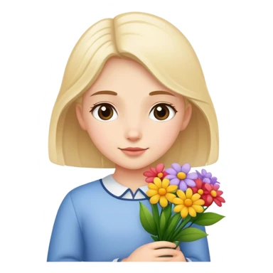 white girl with flowers sticker