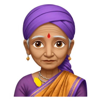 indian sari ancient old woman sticker