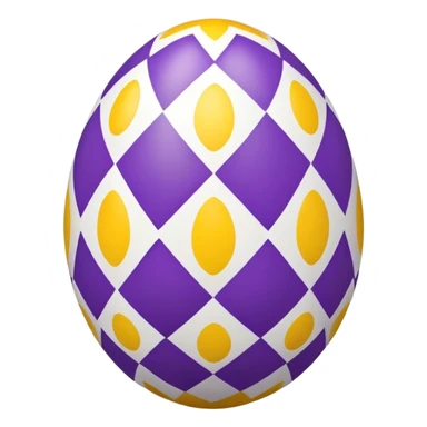 decor egg, symmetry simple pattern, purple and yellow sticker