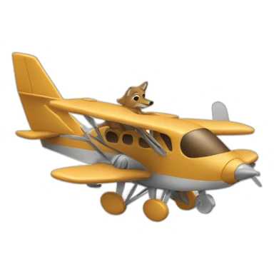Coyote flying airplane sticker
