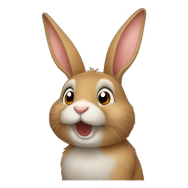 rabbit kissing himself sticker