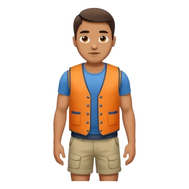 Heavy set man with a vest short sticker