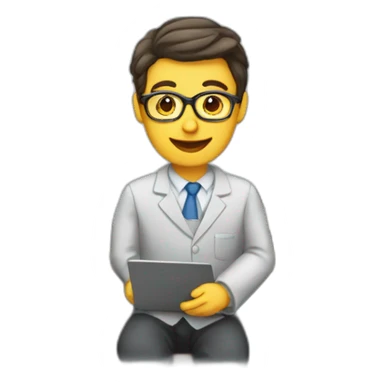 profesor y profesora con computador sticker