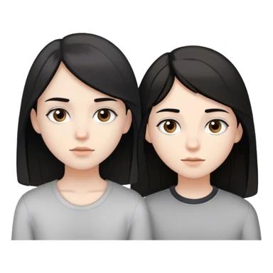 pale brunette girl with brown eyes and pale boy with black hair and grey eyes sticker