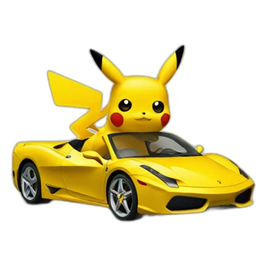 Pikachu in ferrari sticker