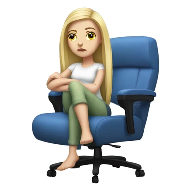 white girl thinking about life on a big gaming chair  sticker