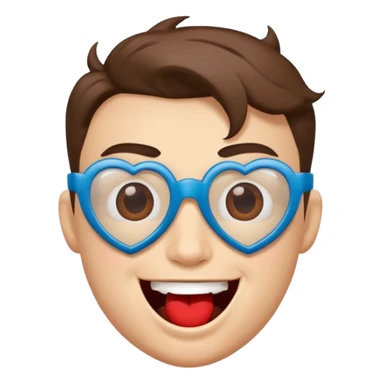 superhero head, coffee creature, heart glasses, laughing with tears in eyes sticker