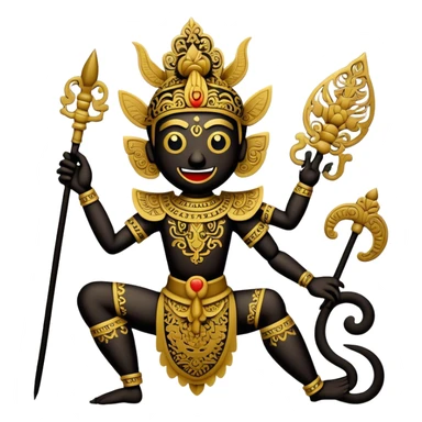 Cinematic Realistic Wayang Kulit Emoji, depicted as an intricate shadow puppet with detailed cut-out figures and traditional patterns, rendered with crisp textures and dynamic cultural lighting that captures its ancient artistry. sticker