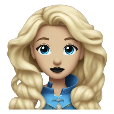 Blonde hair, blue eyes, black lips, princess sticker