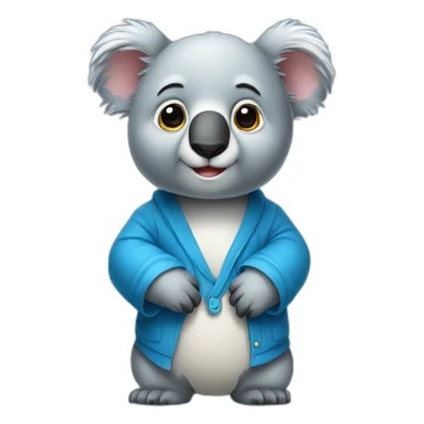 smart lean math cute koala man wearing blue cloth sticker